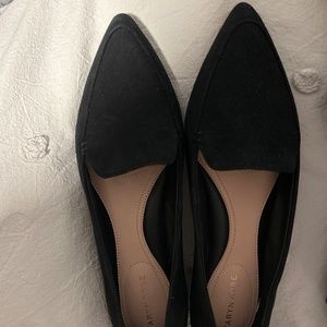 Suede weatherproof black loafers